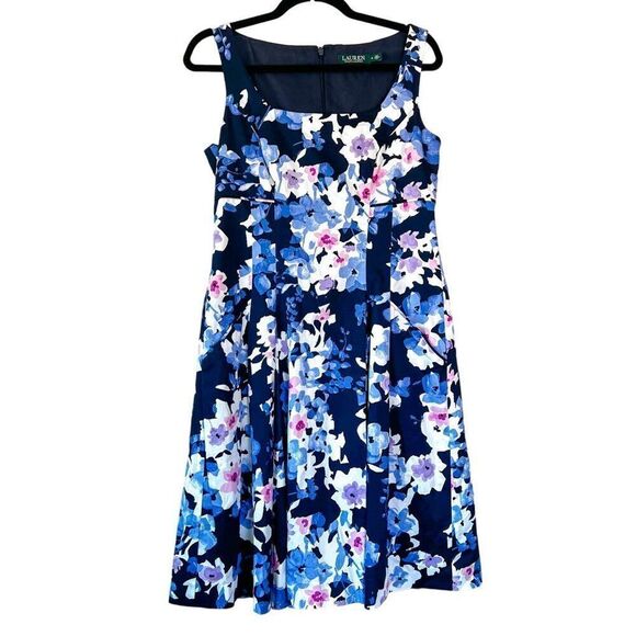 Ralph Lauren Shift Floral Sleeveless Dress with Pockets Size 8 - Picture 1 of 7